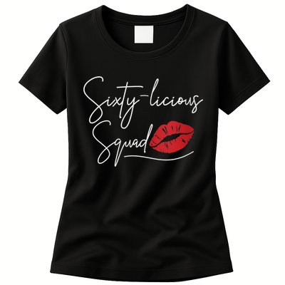 WoM.e.ns 60th Birthday, Sixty-licious Squad V-Neck Womens T-Shirt