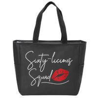 WoM.e.ns 60th Birthday, Sixty-licious Squad V-Neck Zip Tote Bag