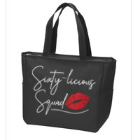 WoM.e.ns 60th Birthday, Sixty-licious Squad V-Neck Zip Tote Bag