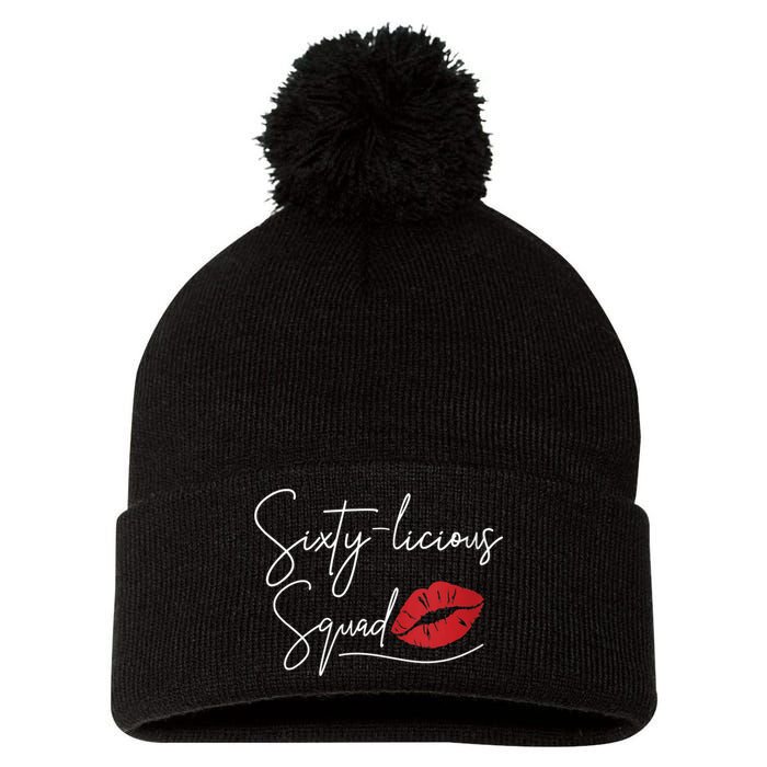 Wo 60th Birthday, Sixty-licious Squad Pom Pom 12in Knit Beanie