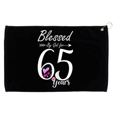 Wo 65th Birthday Tee Gift and Blessed for 65 Years Birthday Grommeted Golf Towel