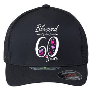 WoM.e.ns 60th Birthday Tee Gift and Blessed for 60 Years Birthday Flexfit Unipanel Trucker Cap