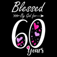 WoM.e.ns 60th Birthday Tee Gift and Blessed for 60 Years Birthday Drawstring Bag