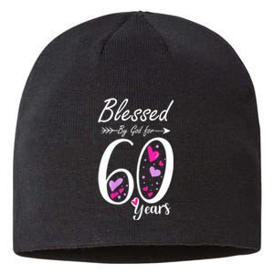 WoM.e.ns 60th Birthday Tee Gift and Blessed for 60 Years Birthday Sustainable Beanie