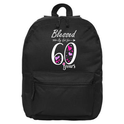 WoM.e.ns 60th Birthday Tee Gift and Blessed for 60 Years Birthday 16 in Basic Backpack