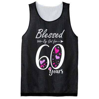 WoM.e.ns 60th Birthday Tee Gift and Blessed for 60 Years Birthday Mesh Reversible Basketball Jersey Tank