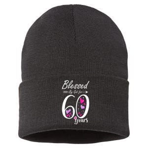 WoM.e.ns 60th Birthday Tee Gift and Blessed for 60 Years Birthday Sustainable Knit Beanie