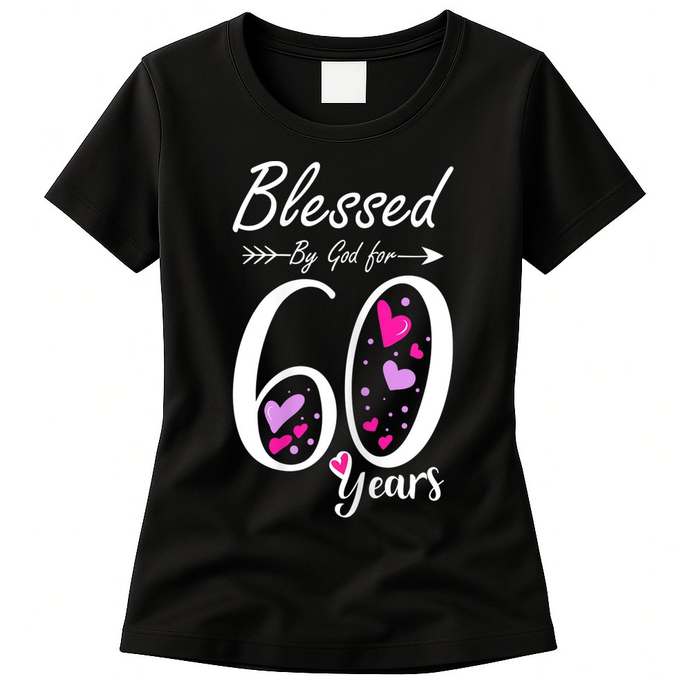 WoM.e.ns 60th Birthday Tee Gift and Blessed for 60 Years Birthday Womens T-Shirt