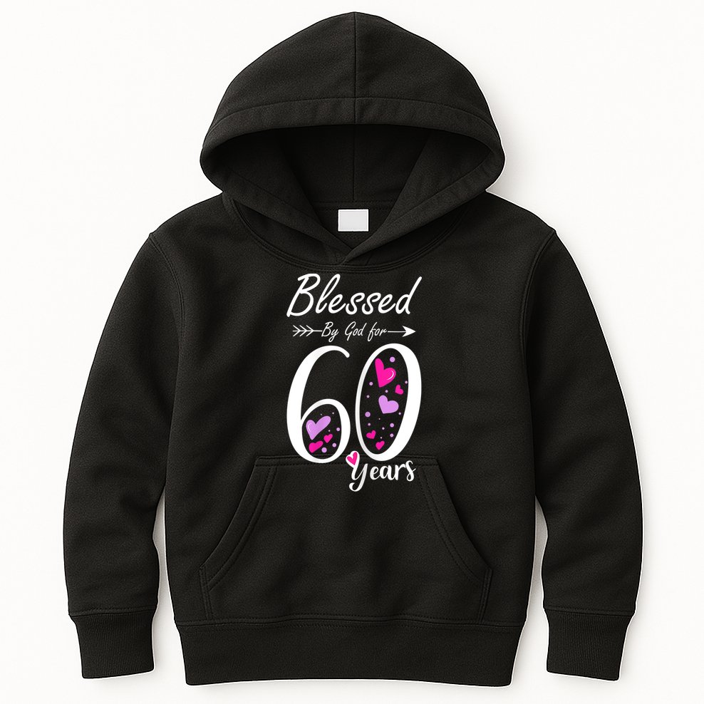 WoM.e.ns 60th Birthday Tee Gift and Blessed for 60 Years Birthday Kids Hoodie