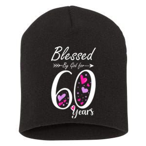 WoM.e.ns 60th Birthday Tee Gift and Blessed for 60 Years Birthday Short Acrylic Beanie