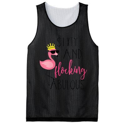 Wo 60th Birthday Gift Flamingo Fabulous Mesh Reversible Basketball Jersey Tank