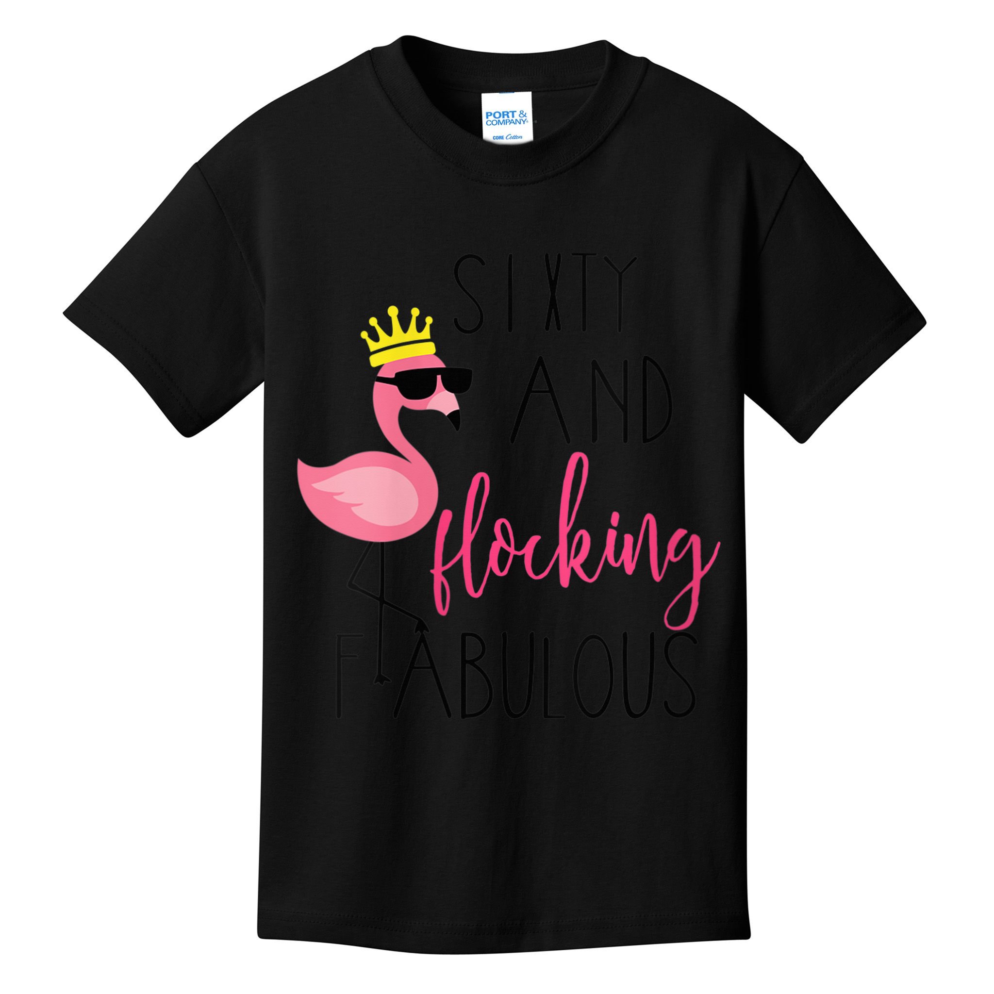 Wo 60th Birthday Gift Flamingo Fabulous Kids T-Shirt