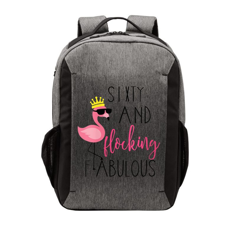 Wo 60th Birthday Gift Flamingo Fabulous Vector Backpack