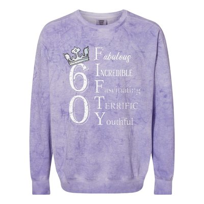 Womens 60 Fabulous 60th Birthday Queen 60 Years Old Bday Women Colorblast Crewneck Sweatshirt