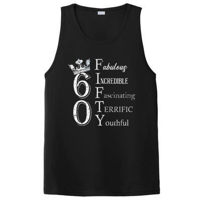 Womens 60 Fabulous 60th Birthday Queen 60 Years Old Bday Women PosiCharge Competitor Tank