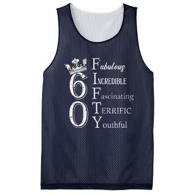 Womens 60 Fabulous 60th Birthday Queen 60 Years Old Bday Women Mesh Reversible Basketball Jersey Tank