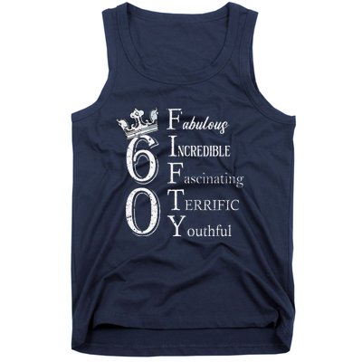 Womens 60 Fabulous 60th Birthday Queen 60 Years Old Bday Women Tank Top