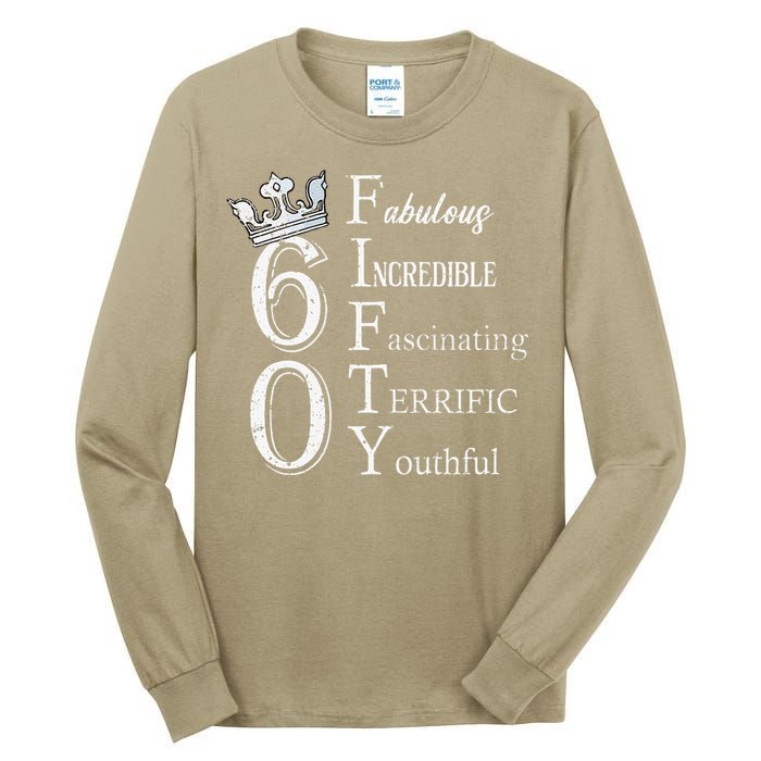 Womens 60 Fabulous 60th Birthday Queen 60 Years Old Bday Women Tall Long Sleeve T-Shirt