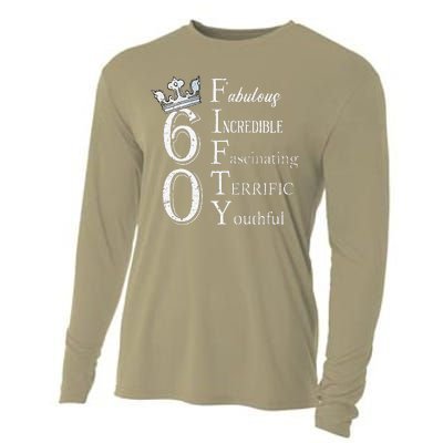 Womens 60 Fabulous 60th Birthday Queen 60 Years Old Bday Women Cooling Performance Long Sleeve Crew