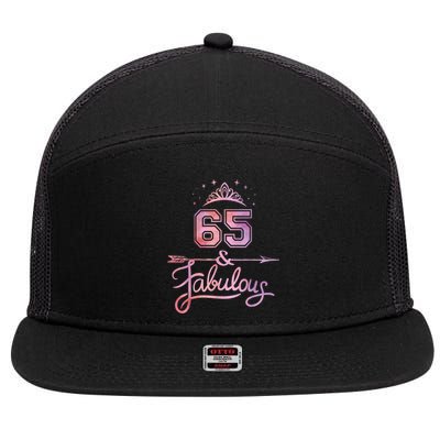 Wo 65 Years Old And Fabulous Happy 65th Birthday 7 Panel Mesh Trucker Snapback Hat