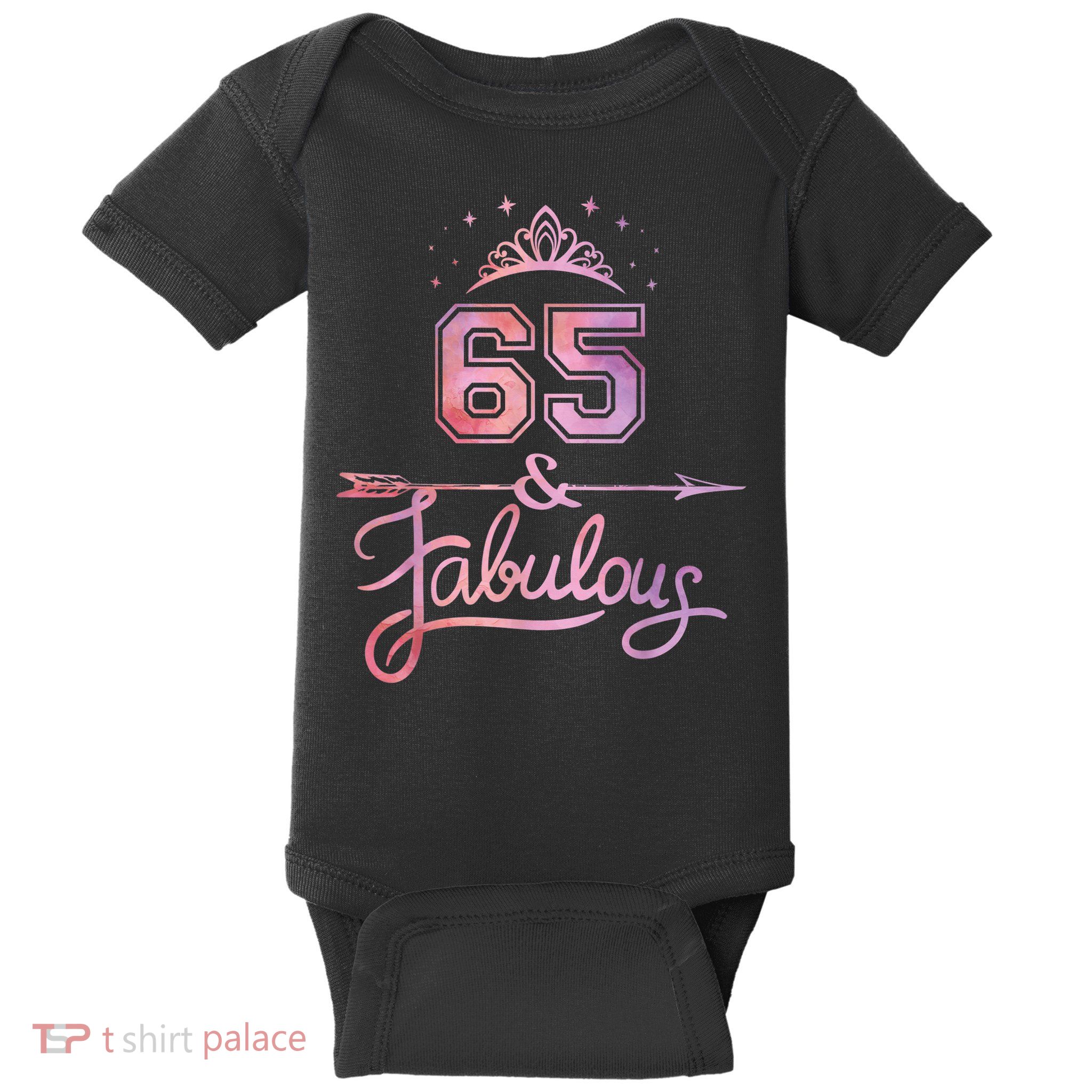 Wo 65 Years Old And Fabulous Happy 65th Birthday Baby Bodysuit