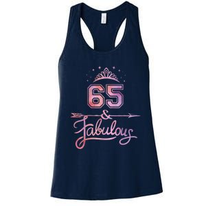 Wo 65 Years Old And Fabulous Happy 65th Birthday Women's Racerback Tank