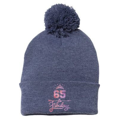Wo 65 Years Old And Fabulous Happy 65th Birthday Pom Pom 12in Knit Beanie
