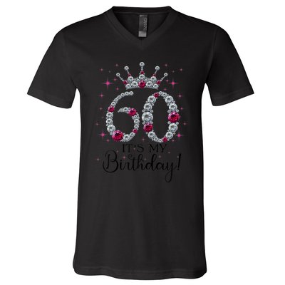 WoM.e.ns 60 years old It's my Birthday WoM.e.n 60th Birthday Funny gift V-Neck T-Shirt