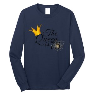 Wo 75th Birthday Present Gifts Ideas For Grandma Mom The Queen Is 75 Long Sleeve Shirt