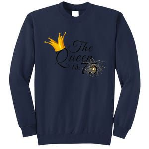 Wo 75th Birthday Present Gifts Ideas For Grandma Mom The Queen Is 75 Tall Sweatshirt