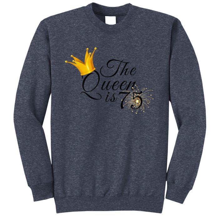 Wo 75th Birthday Present Gifts Ideas For Grandma Mom The Queen Is 75 Sweatshirt