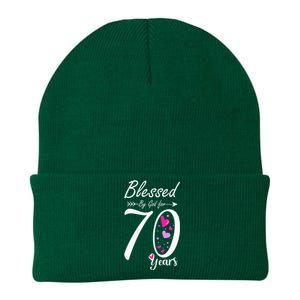 Wo 70th Birthday Tee Gift and Blessed for 70 Years Birthday Knit Cap Winter Beanie