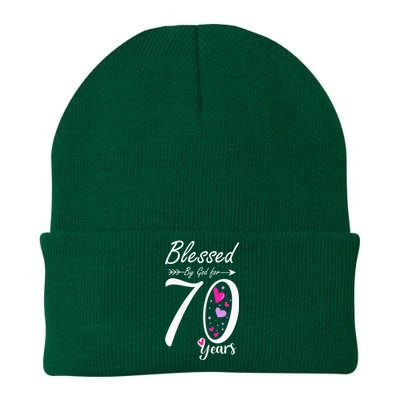 Wo 70th Birthday Tee Gift and Blessed for 70 Years Birthday Knit Cap Winter Beanie