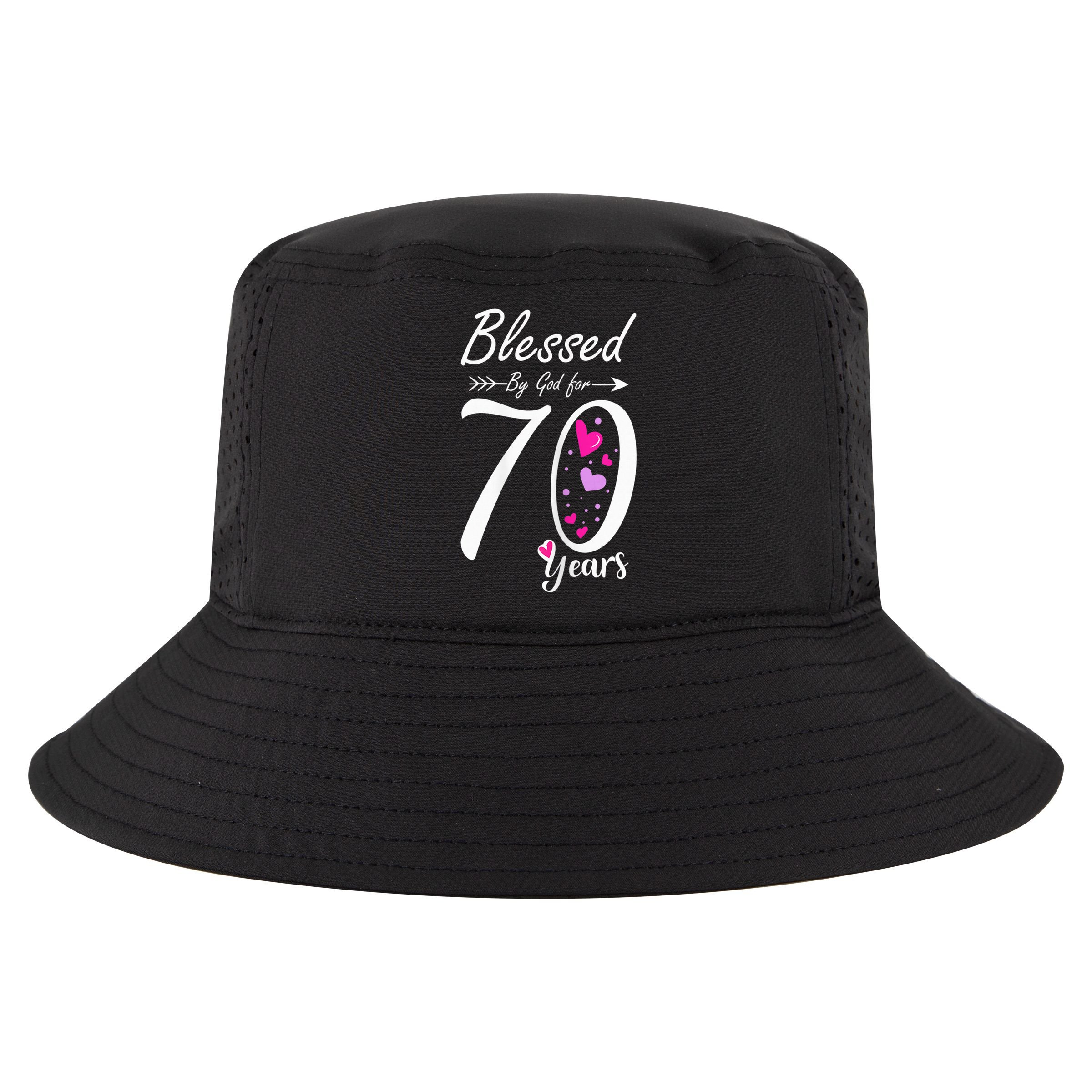 Wo 70th Birthday Tee Gift and Blessed for 70 Years Birthday Cool Comfort Performance Bucket Hat