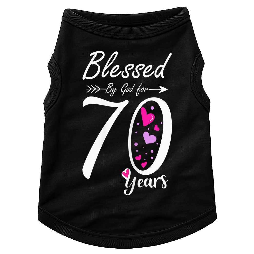 Wo 70th Birthday Tee Gift and Blessed for 70 Years Birthday Doggie Tank