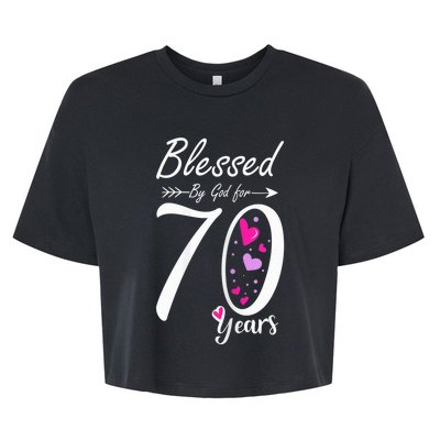 Wo 70th Birthday Tee Gift and Blessed for 70 Years Birthday Bella+Canvas Jersey Crop Tee