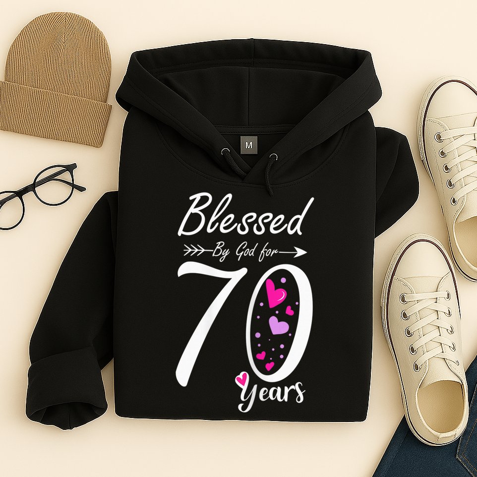 Wo 70th Birthday Tee Gift and Blessed for 70 Years Birthday Hoodie