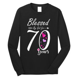 Wo 70th Birthday Tee Gift and Blessed for 70 Years Birthday Long Sleeve Shirt