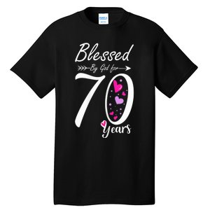 Wo 70th Birthday Tee Gift and Blessed for 70 Years Birthday Tall T-Shirt