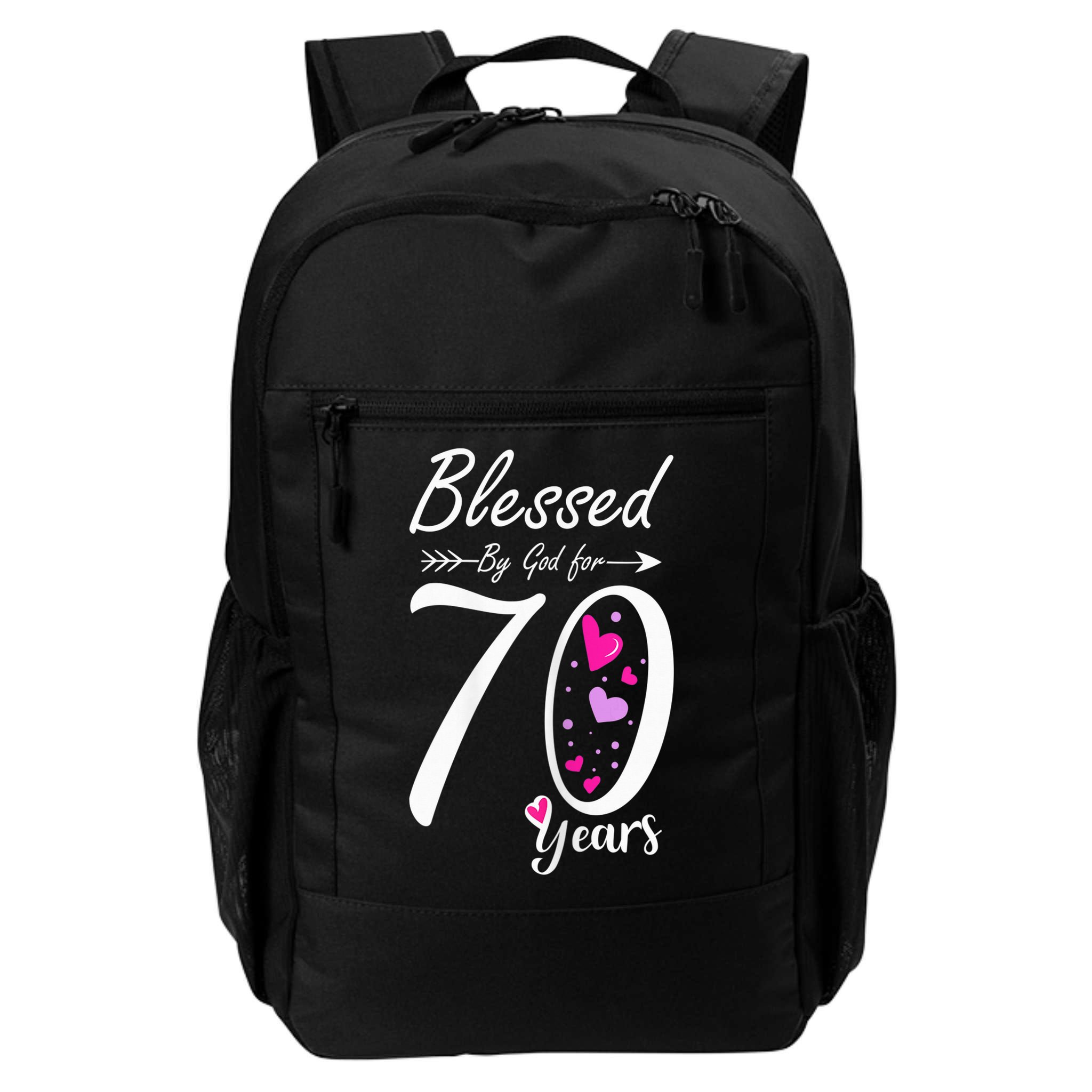 Wo 70th Birthday Tee Gift and Blessed for 70 Years Birthday Backpack