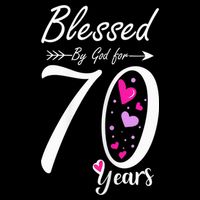 Wo 70th Birthday Tee Gift and Blessed for 70 Years Birthday Backpack