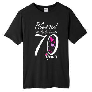 Wo 70th Birthday Tee Gift and Blessed for 70 Years Birthday Tall Fusion ChromaSoft Performance T-Shirt