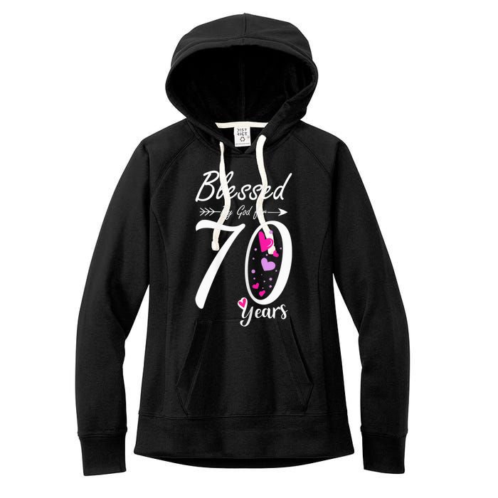 Wo 70th Birthday Tee Gift and Blessed for 70 Years Birthday Women's Fleece Hoodie