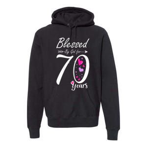 Wo 70th Birthday Tee Gift and Blessed for 70 Years Birthday Premium Hoodie