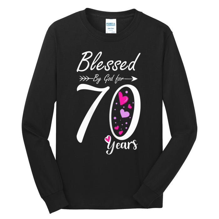 Wo 70th Birthday Tee Gift and Blessed for 70 Years Birthday Tall Long Sleeve T-Shirt