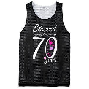 Wo 70th Birthday Tee Gift and Blessed for 70 Years Birthday Mesh Reversible Basketball Jersey Tank