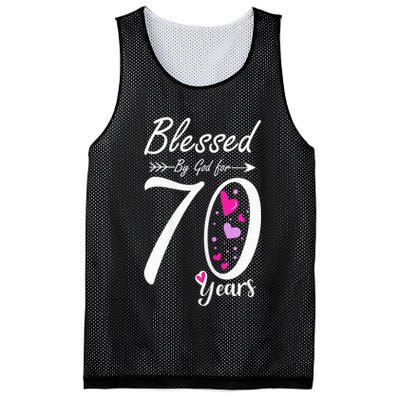 Wo 70th Birthday Tee Gift and Blessed for 70 Years Birthday Mesh Reversible Basketball Jersey Tank