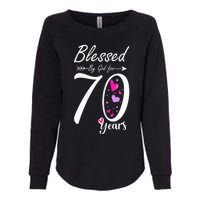 Wo 70th Birthday Tee Gift and Blessed for 70 Years Birthday Womens California Wash Sweatshirt