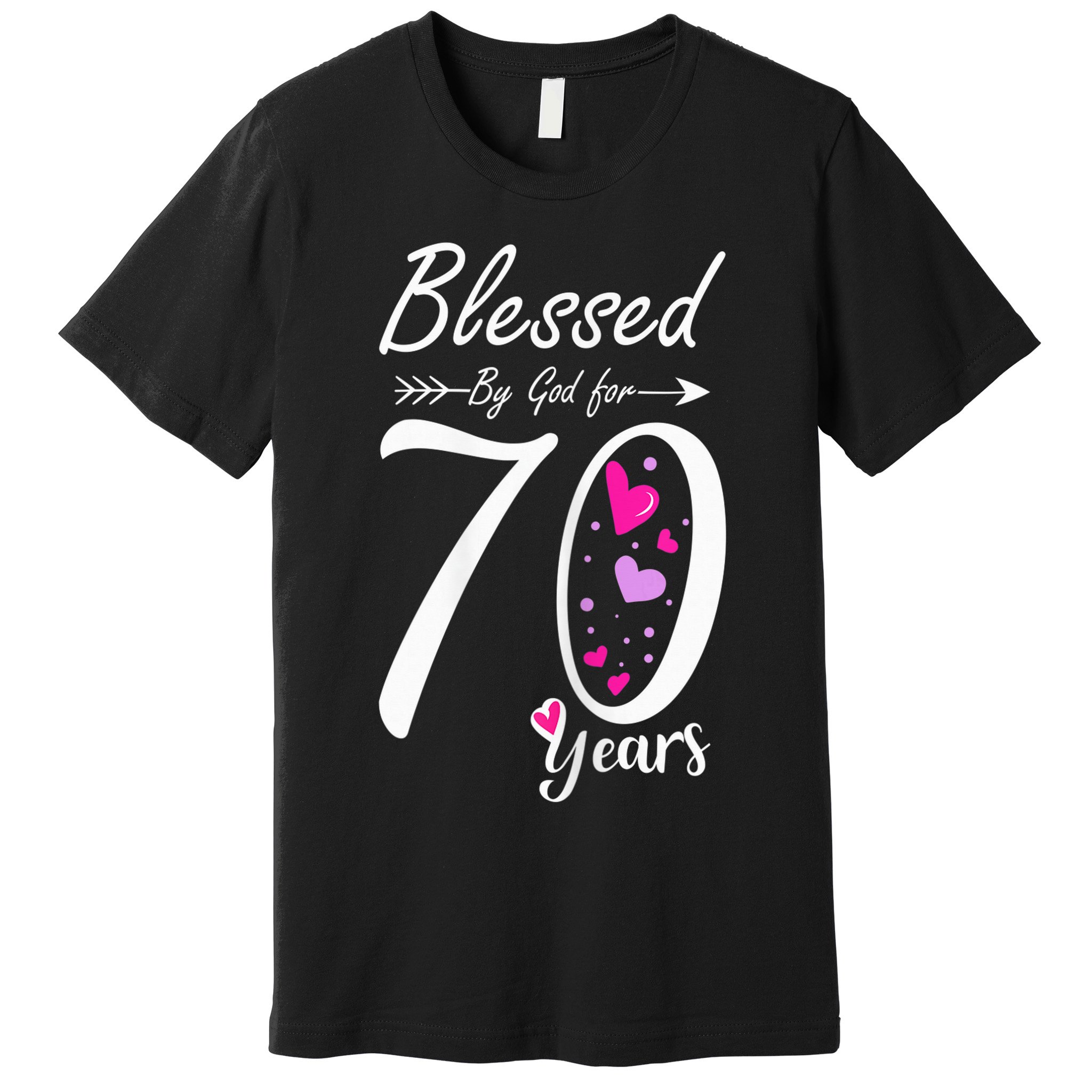 Wo 70th Birthday Tee Gift and Blessed for 70 Years Birthday Premium T-Shirt