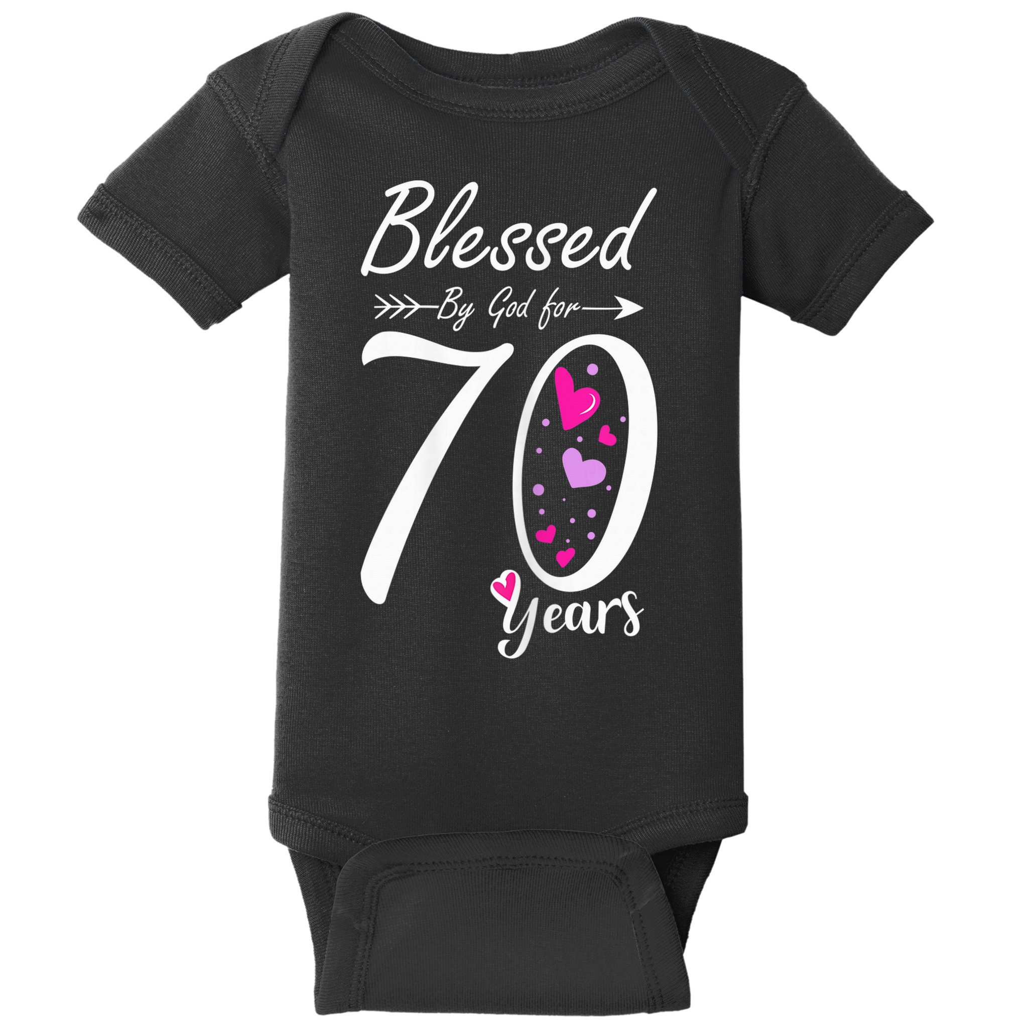 Wo 70th Birthday Tee Gift and Blessed for 70 Years Birthday Baby Bodysuit